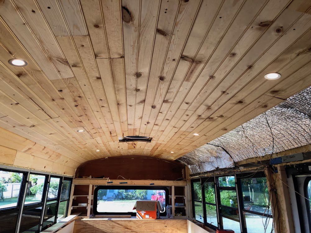 school bus conversion ceiling